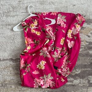 Lulu's Pink Floral Sleeveless Blouse